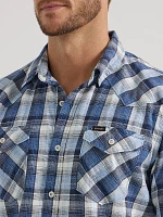 Men's Short Sleeve Plaid Shirt Bright Colbalt