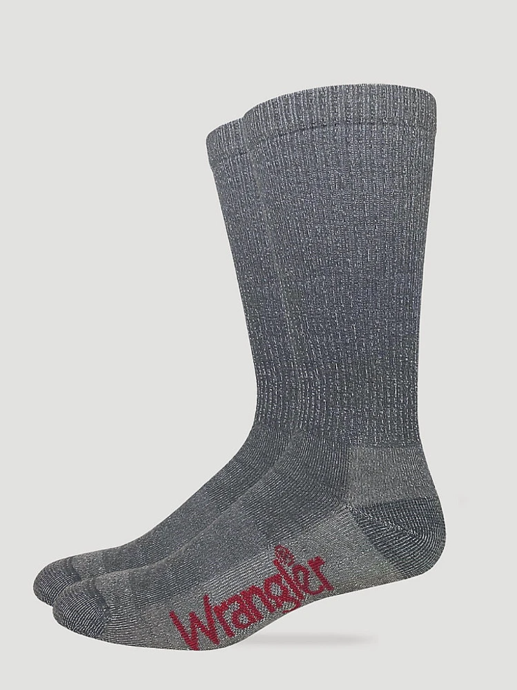 Men's Merino Wool Crew Socks in Heather Grey