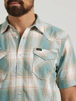 Men's Short Sleeve Plaid Shirt Sea Spray