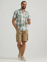 Men's Short Sleeve Plaid Shirt Sea Spray