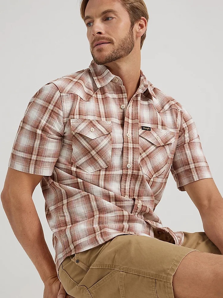 Men's Short Sleeve Plaid Shirt Sequoia