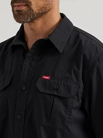 Men's Relaxed Stretch Poplin Shirt Jet Black