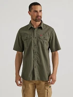 Men's Relaxed Stretch Poplin Shirt Spring Olive