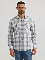 Men's Cowboy Wash Plaid Shirt Pearl Blue