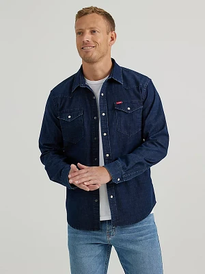 Men's Cowboy Wash Denim Shirt in Midnight Blue