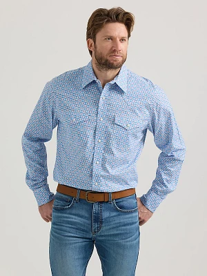 Men's 20X® Competition Advanced Comfort Long Sleeve Two Pocket Western Snap Shirt Print Sky