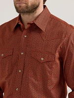 Men's 20X® Competition Advanced Comfort Long Sleeve Two Pocket Western Snap Shirt Burnt Umber Hatch