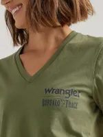 Wrangler x Buffalo Trace™ Women's V-Neck Tee Kentucky Green