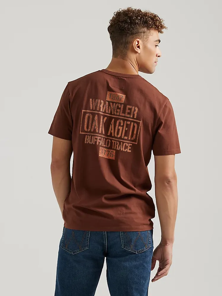 Wrangler x Buffalo Trace™ Men's Oak Aged T-Shirt Brown Grains