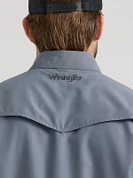 Men's Wrangler Performance Snap Long Sleeve Solid Shirt Flint Grey