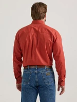 Wrangler® George Strait™ Long Sleeve Button Down One Pocket Shirt Scarlet Deco