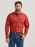 Wrangler® George Strait™ Long Sleeve Button Down One Pocket Shirt Scarlet Deco