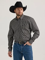 Wrangler® George Strait™ Long Sleeve Button Down One Pocket Shirt Black Scribe