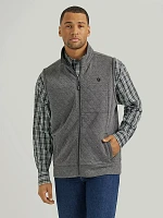 Men's George Strait Zip Front Solid Knit Vest Charcoal