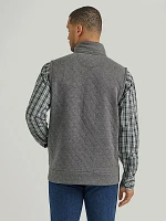 Men's George Strait Zip Front Solid Knit Vest Charcoal