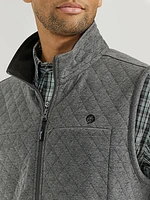 Men's George Strait Zip Front Solid Knit Vest Charcoal