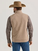 Men's George Strait Zip Front Solid Knit Vest Taupe