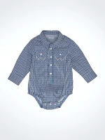 Baby Boy's Long Sleeve Western Snap Bodysuit Blue Exes