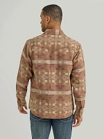 Men's Wrangler Retro® Premium Jacquard Snap Shirt Jacket Sand