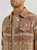 Men's Wrangler Retro® Premium Jacquard Snap Shirt Jacket Sand