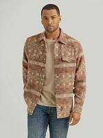 Men's Wrangler Retro® Premium Jacquard Snap Shirt Jacket Sand