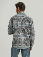 Men's Wrangler Retro® Premium Jacquard Snap Shirt Jacket Blue Steel