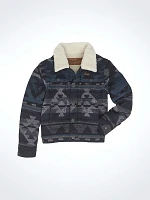 Boy's Wrangler® Sherpa Lined Jacquard Print Jacket Navy Waters