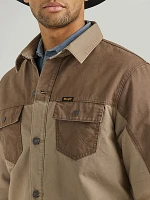 Men's Wrangler Mixed Canvas Chore Jacket Sandstone