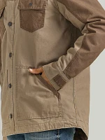 Men's Wrangler Mixed Canvas Chore Jacket Sandstone