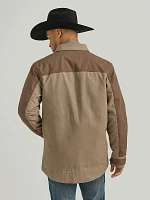 Men's Wrangler Mixed Canvas Chore Jacket Sandstone