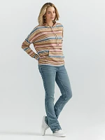 Women's Wrangler Geometric Relaxed Pullover Hoodie Golden Stripe