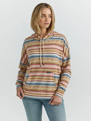 Women's Wrangler Geometric Relaxed Pullover Hoodie Golden Stripe