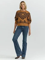 Women's Wrangler Retro® Southwestern Pullover Sweater Jewel Brown