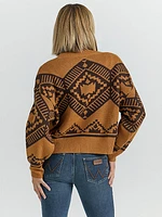 Women's Wrangler Retro® Southwestern Pullover Sweater Jewel Brown