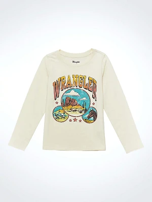 Girl's Wrangler Long Sleeve Desert Graphic Tee White