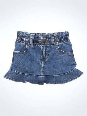 Little Girl's Pull On Ruffle Denim Skirt Jenna