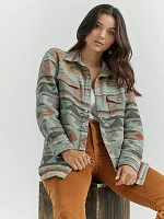 Women's Wrangler Retro® Boyfriend Western Snap Shirt Sage