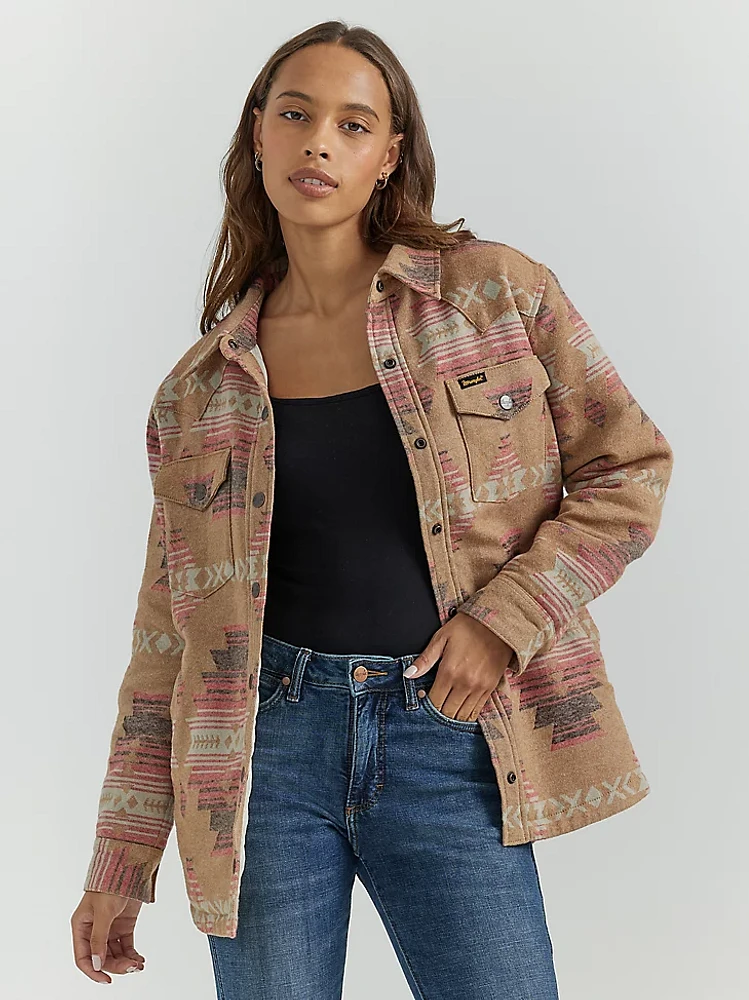 Women's Wrangler Southwestern Print Shacket Dune