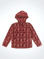 Girl's Cactus Quarter Snap Hoodie Burgundy