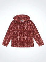 Girl's Cactus Quarter Snap Hoodie Burgundy