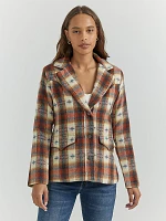 Women's Western Printed Blazer Coat Creamy Red