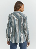 Women's Wrangler All Occasion Western Snap Shirt Stripe