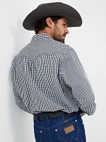 Wrangler® Rodeo Ben Western Snap Shirt Black Gingham