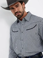 Wrangler® Rodeo Ben Western Snap Shirt Black Gingham