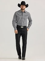 Wrangler® Rodeo Ben Western Snap Shirt Black Gingham