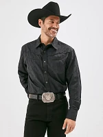 Wrangler® Rodeo Ben Western Snap Shirt Black Dobby