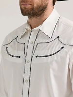 Wrangler® Rodeo Ben Western Snap Shirt White Black Accent