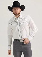 Wrangler® Rodeo Ben Western Snap Shirt White Black Accent