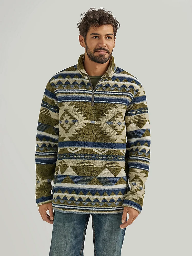 Men's Wrangler® Heavyweight Quarter-Zip Sherpa Pullover Alpine