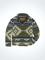 Boy's Wrangler Quarter-Zip Sherpa Pullover Alpine